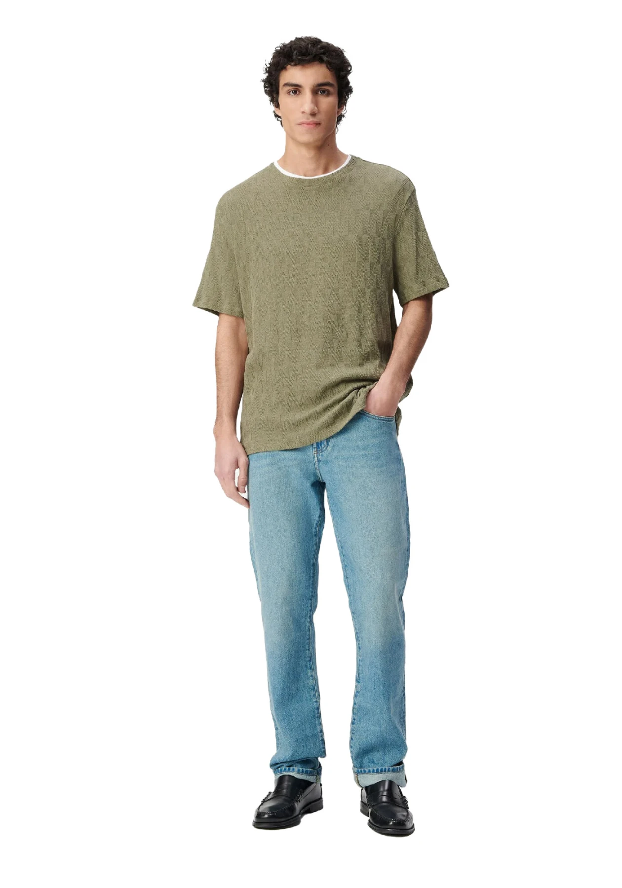 Mesh Round Neck Short Sleeve T-Shirt Gallery