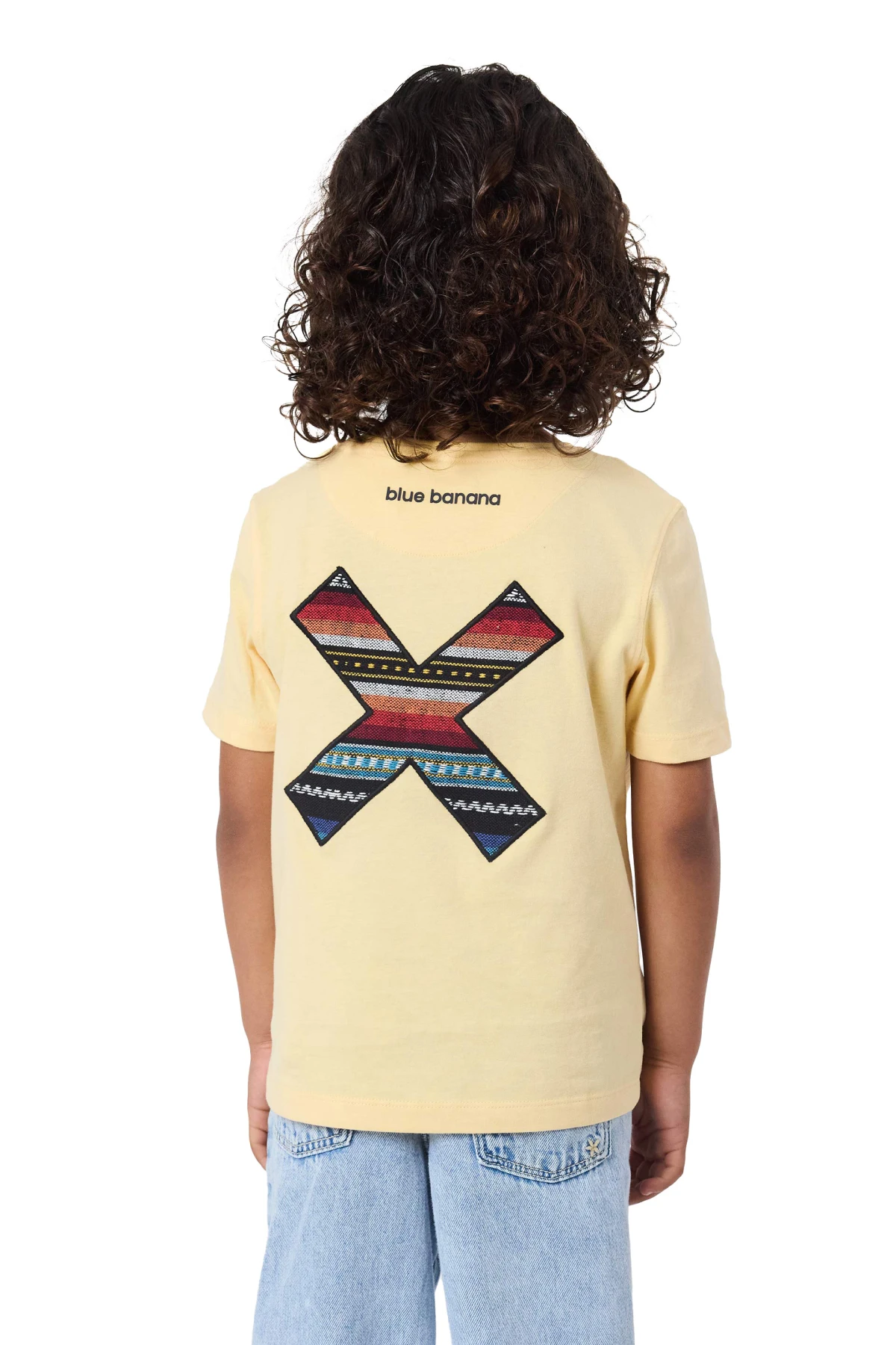 Kids Neutral Light Yellow Classic Embroidered X Short Sleeve T-Shirt Gallery