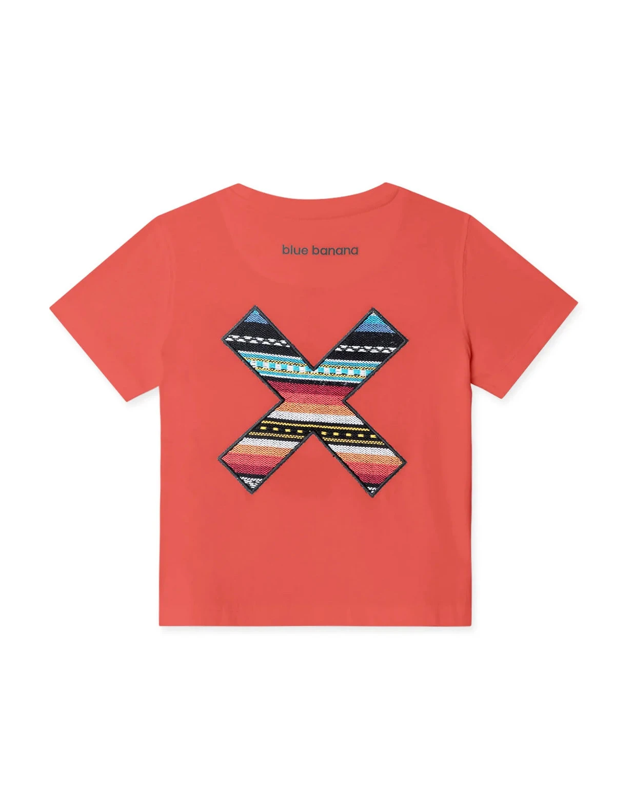 Kids Neutral Red Classic Embroidered X Short Sleeve T-Shirt Gallery