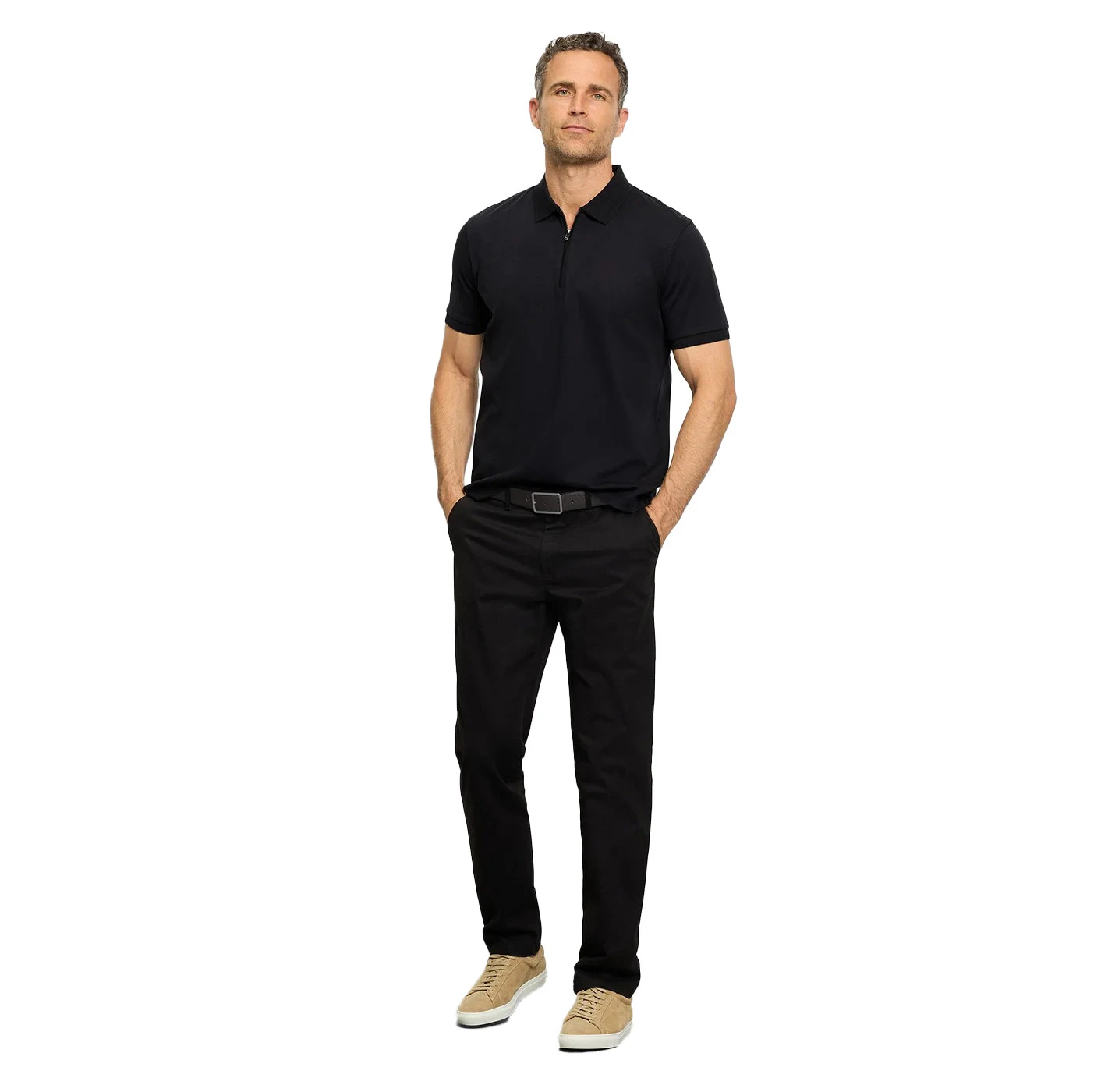 Regular Fit Casual Short Sleeve Polo with Zipper Gallery