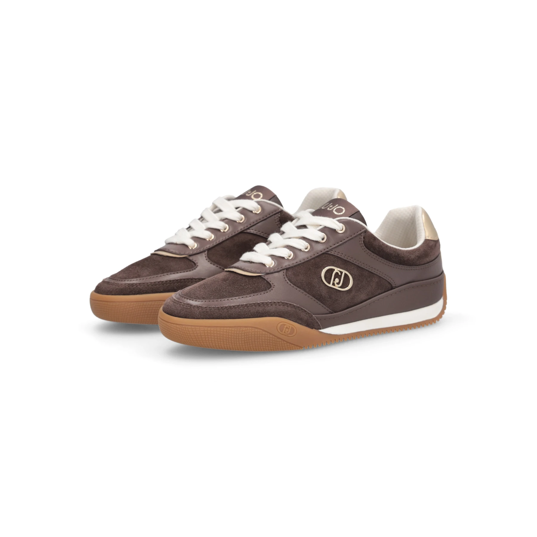 Suede Sneakers with Gold Hardware and Gum Sole Gallery