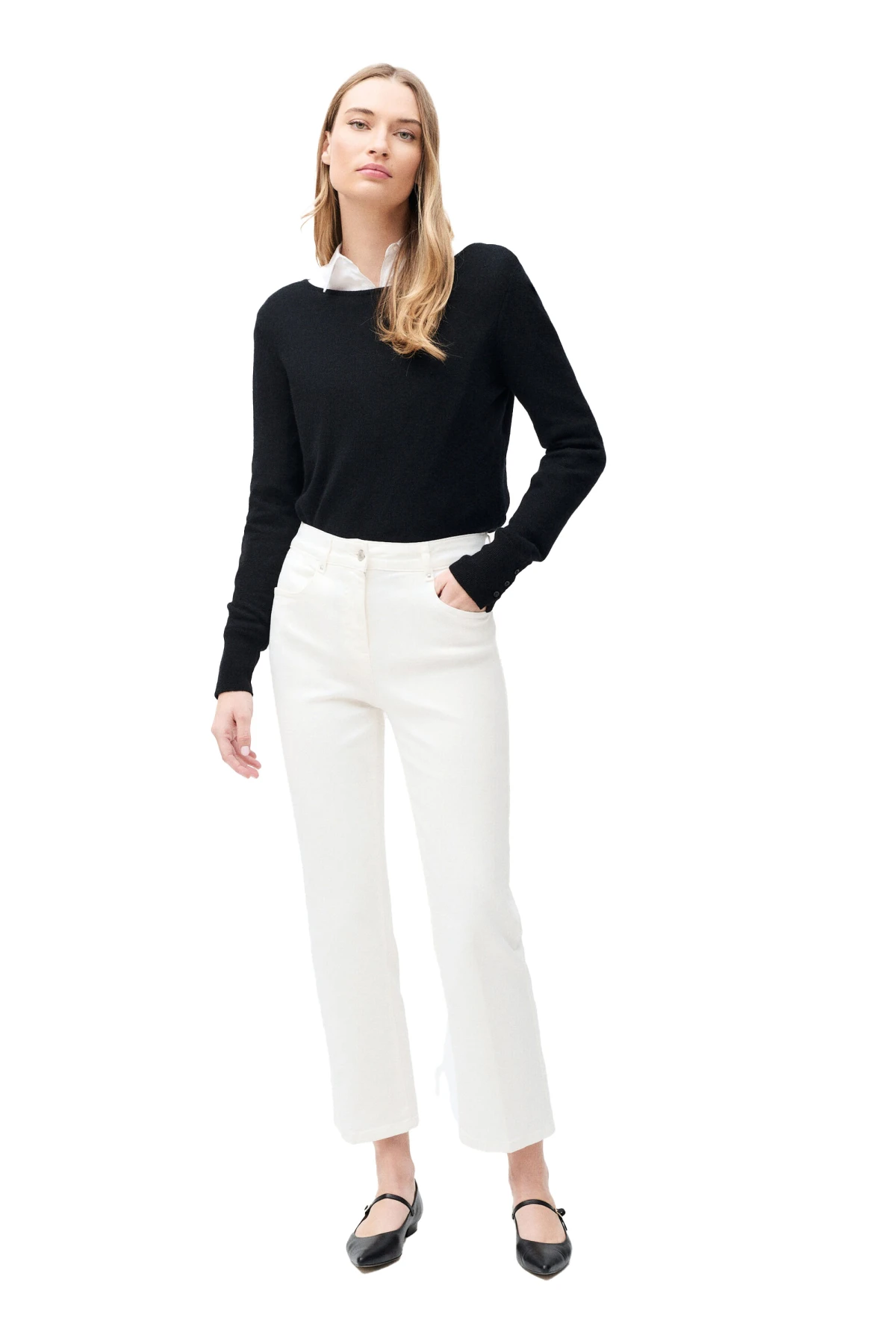 High-Waist Slim Straight Trousers Gallery