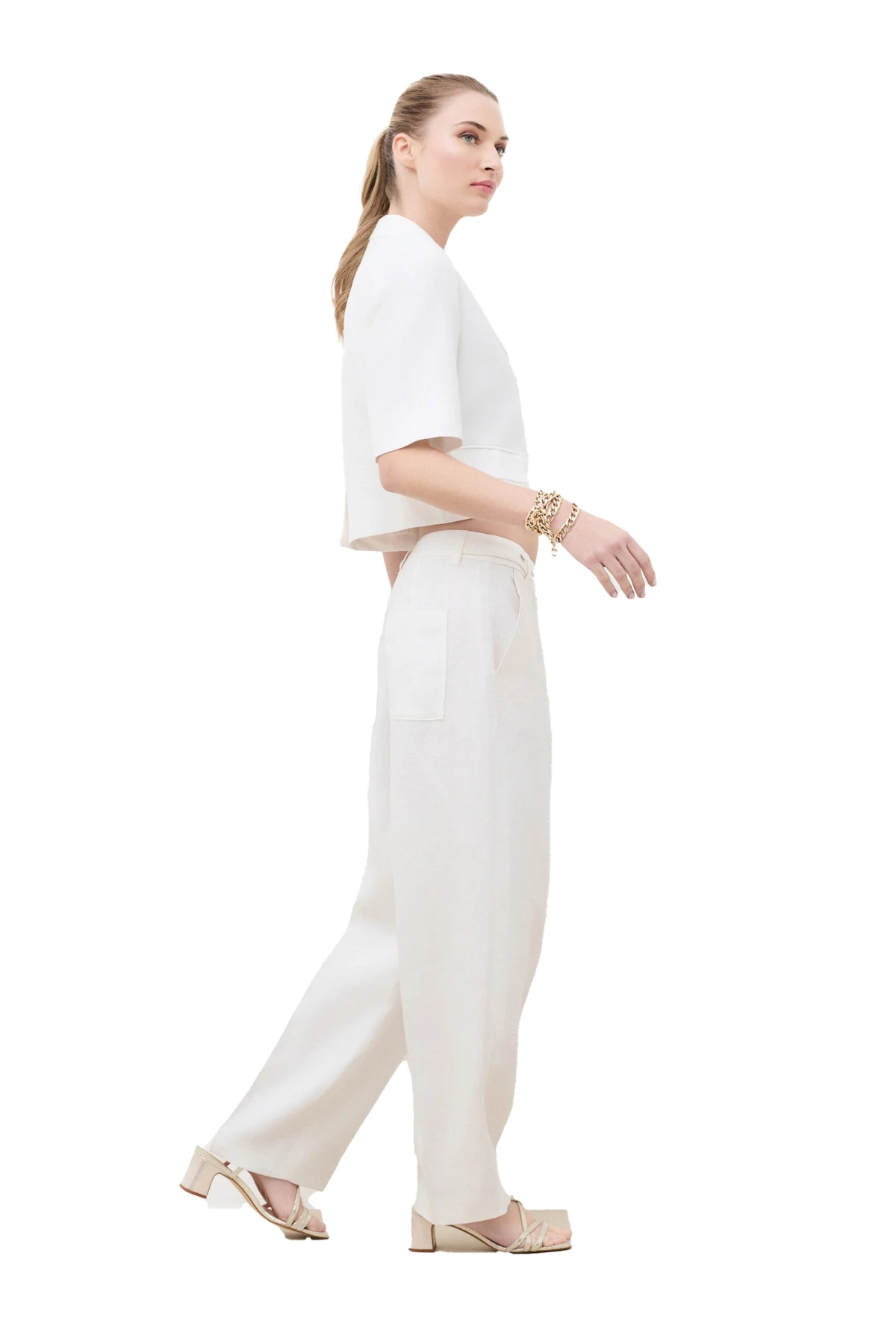 Partition Wide-Leg Linen-Blend Trousers Gallery