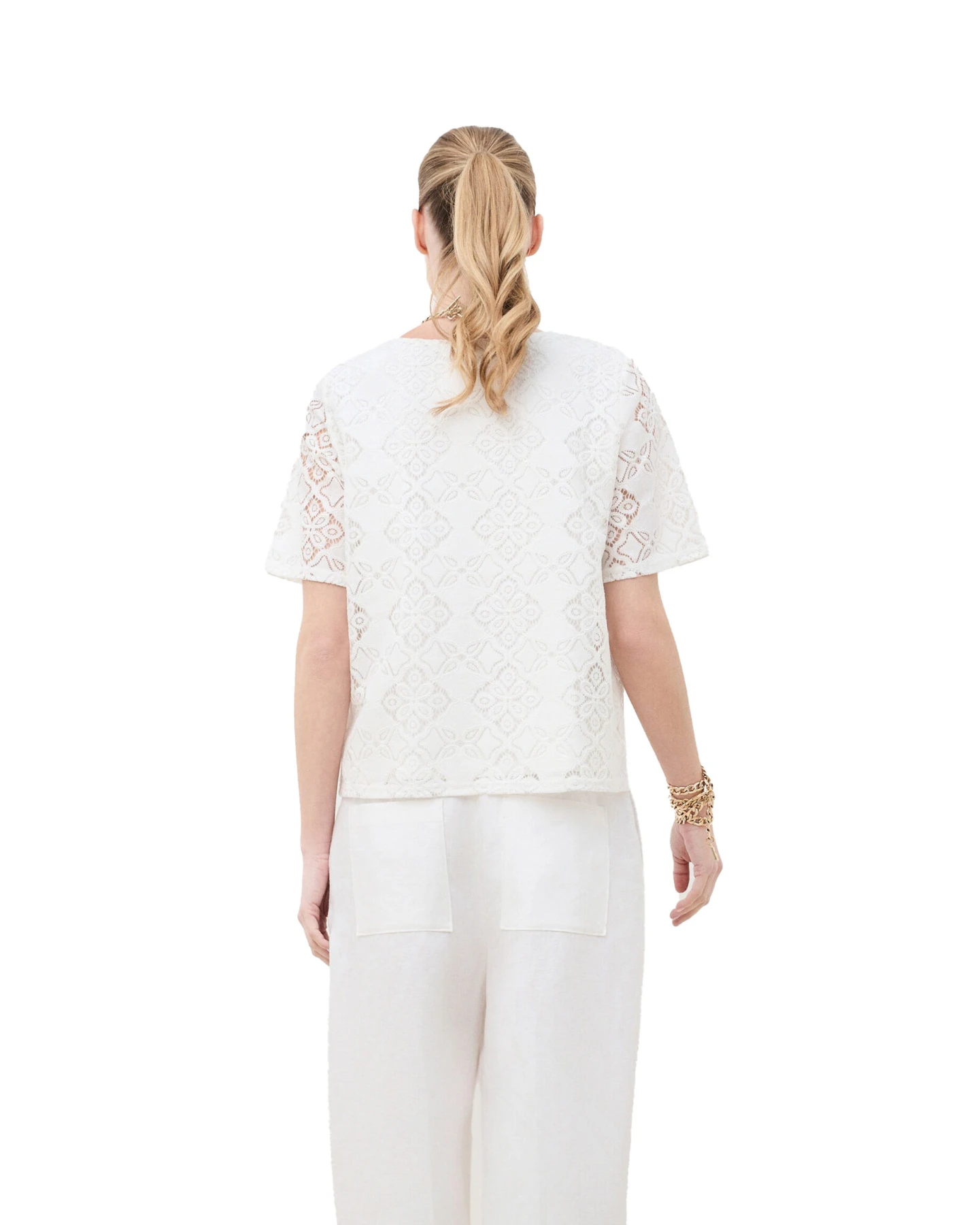 Guipure Lace V-Neck Top Gallery