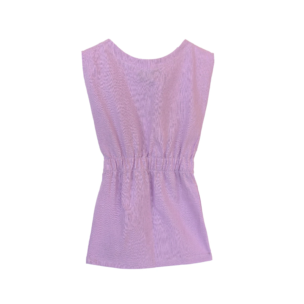 Kids Girls Purple Linen Sleeveless Dress Gallery