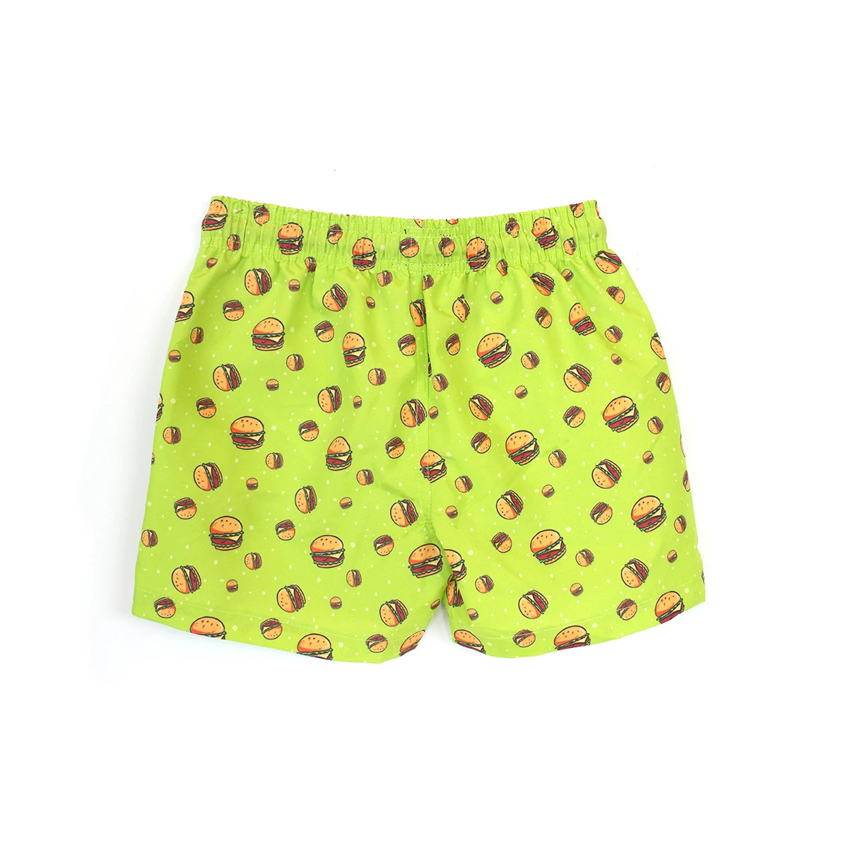 Kids Boys Lime Green Hamburger Print Swim Shorts Gallery