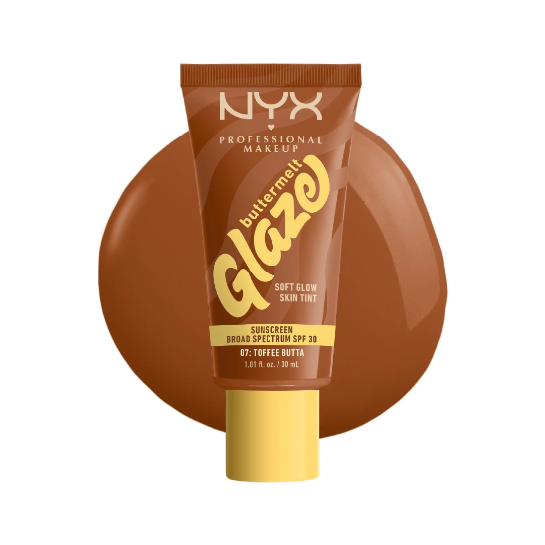 Buttermelt Glaze Soft Glow Skin Tint + SPF/FPS 30, Foundation, 12h Wear - 07 Toffee Butta Gallery
