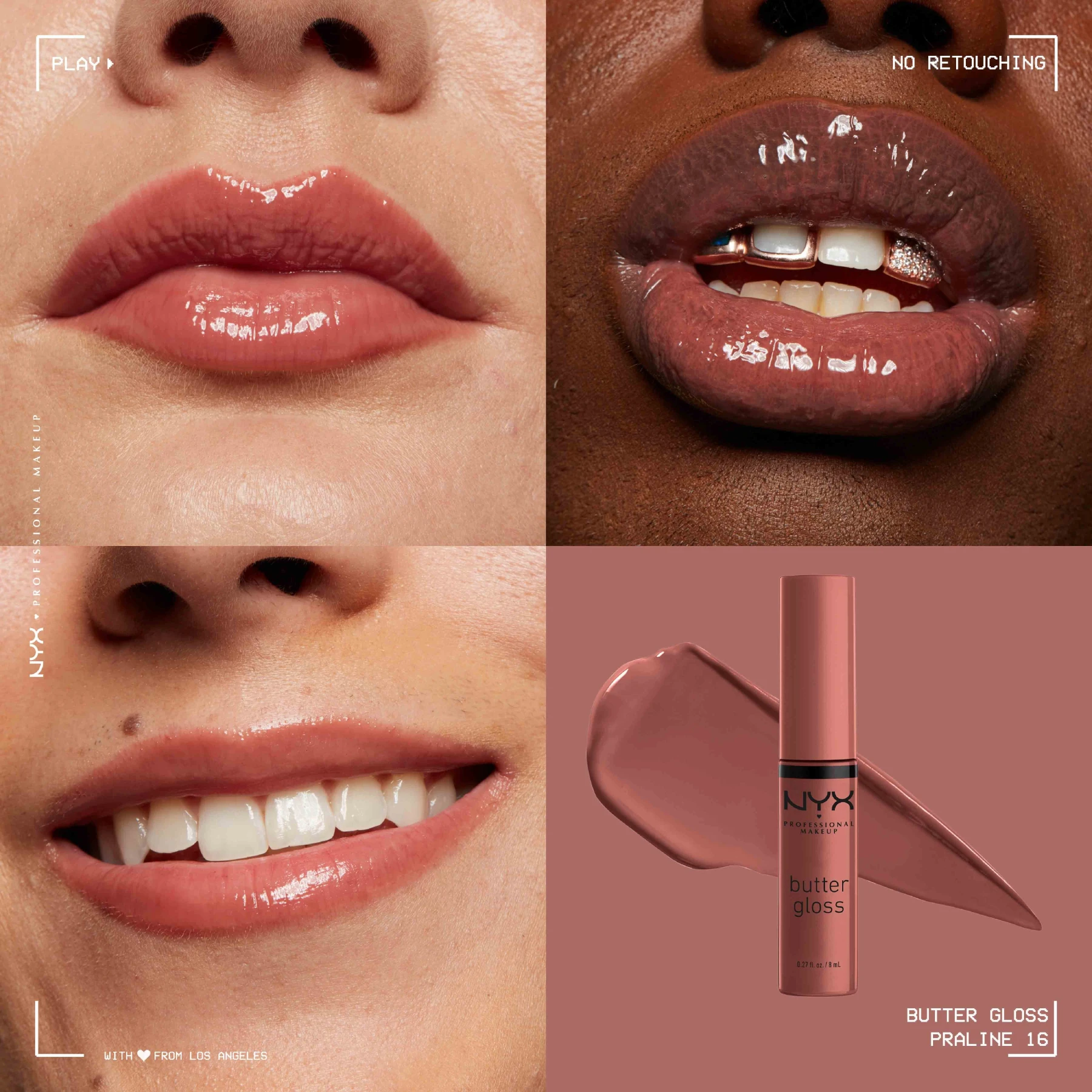 Butter Gloss, Non-Sticky Lip Gloss, Buttery Soft, Silky Smooth and Creamy, Sheer to Medium Coverage - PRALINE Gallery