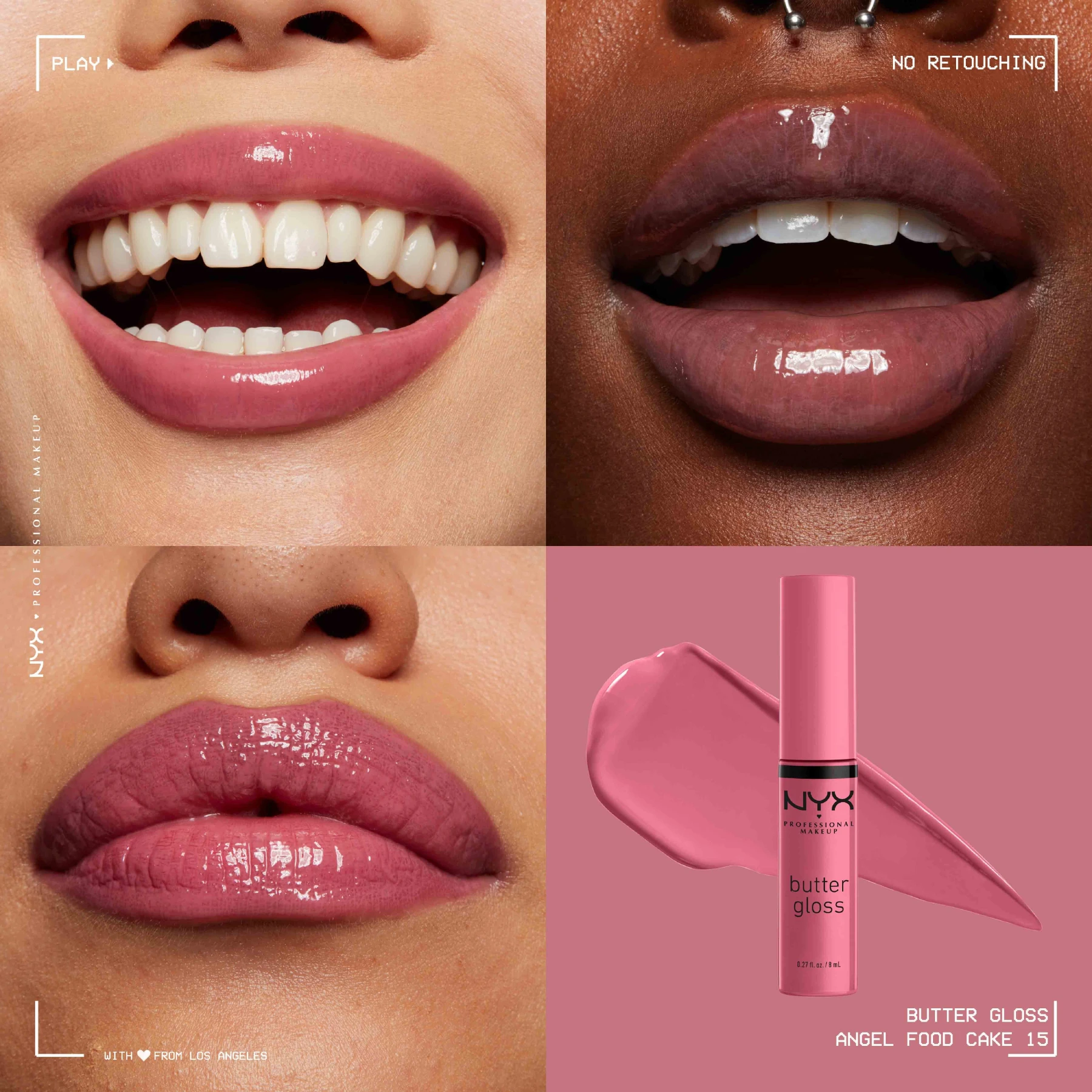 Butter Gloss, Non-Sticky Lip Gloss, Buttery Soft, Silky Smooth and Creamy, Sheer to Medium Coverage - ANGEL FOOD CAKE Gallery