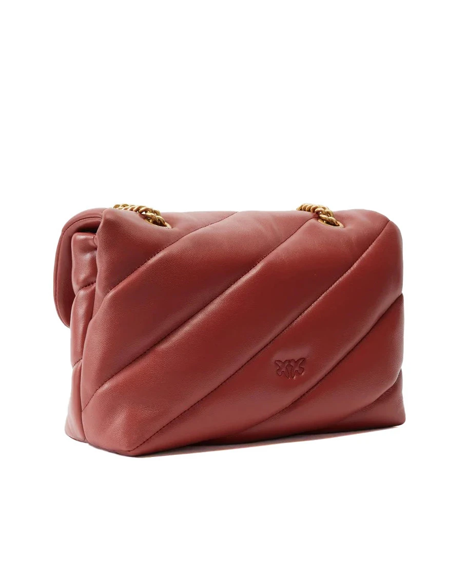 Chevron Puffy Leather Crossbody Bag with Gold Love Birds Hardware Gallery