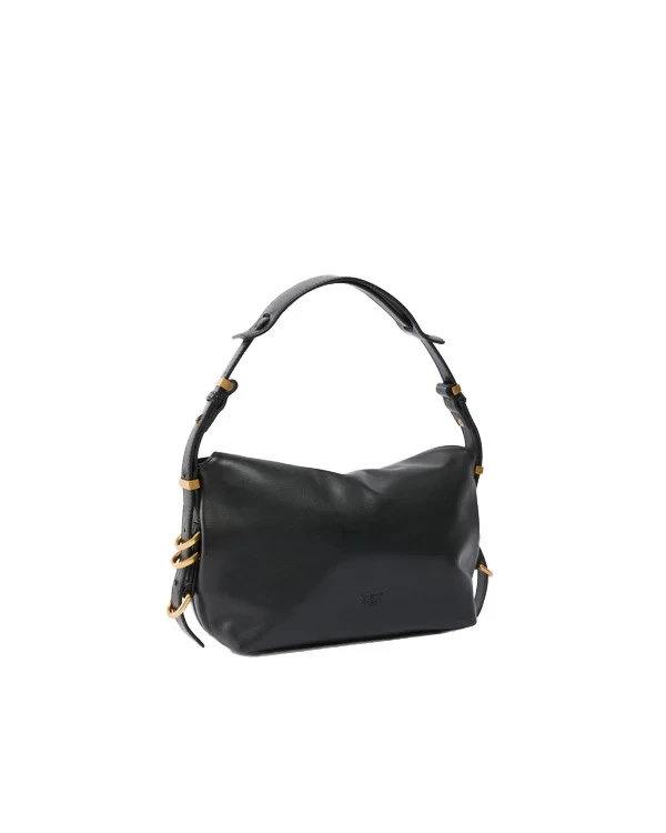 Medium Leather Shoulder Bag with Gold-Tone Lock Clasp Gallery