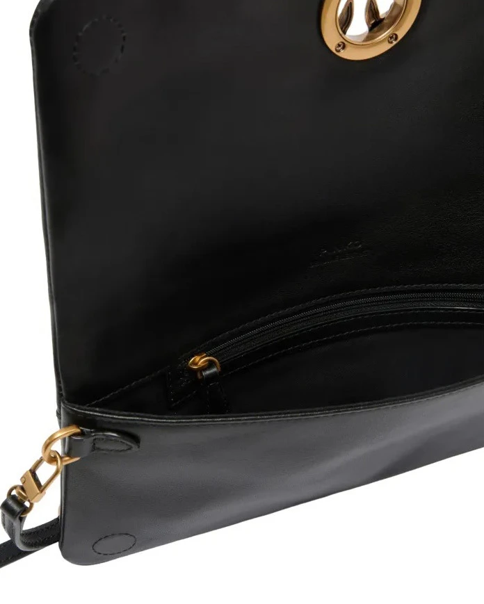Leather Love Birds Flat Clutch Bag with Crossbody Strap Gallery