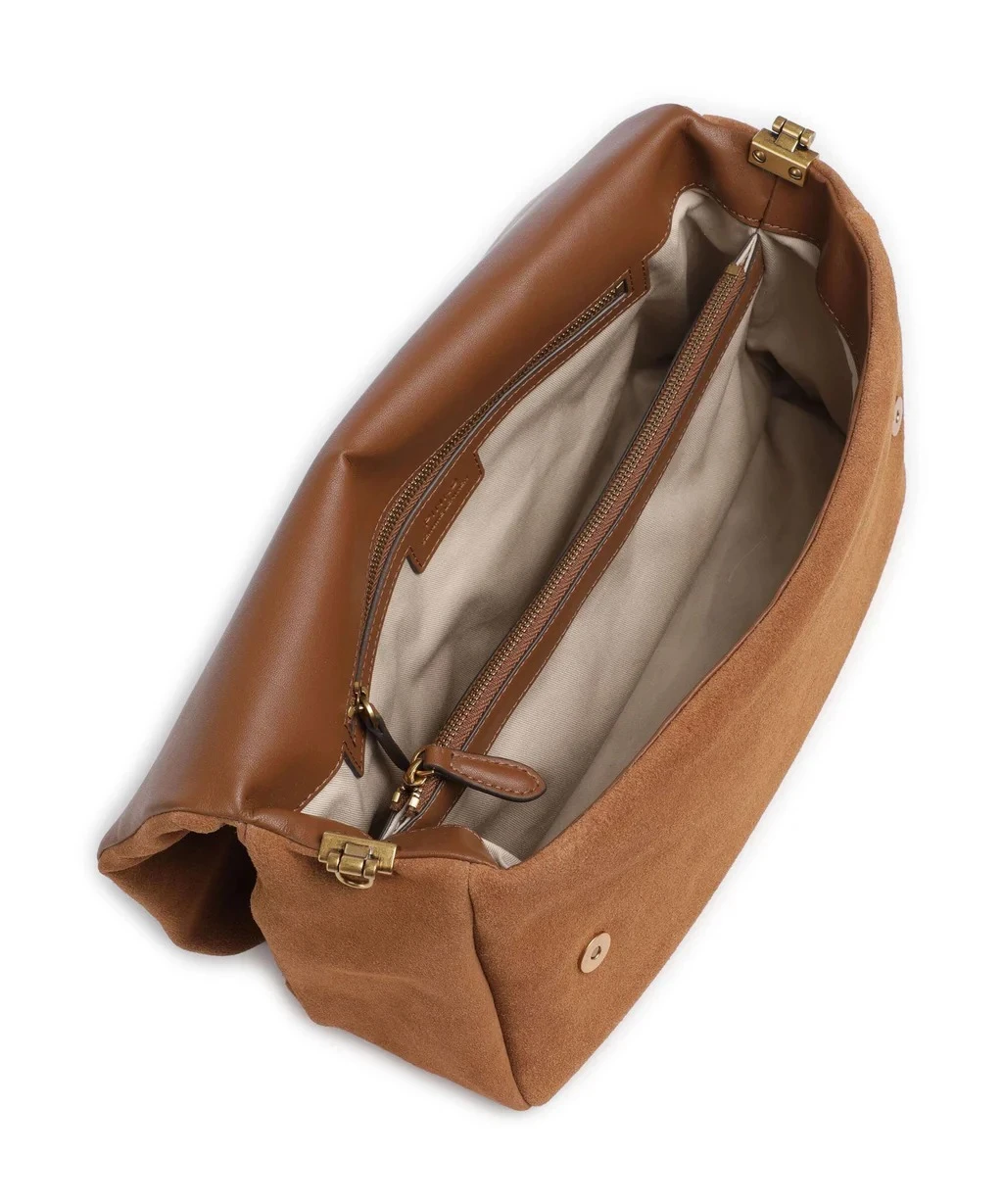 Suede Shoulder Bag with Iconic Bird Buckle Detail Gallery