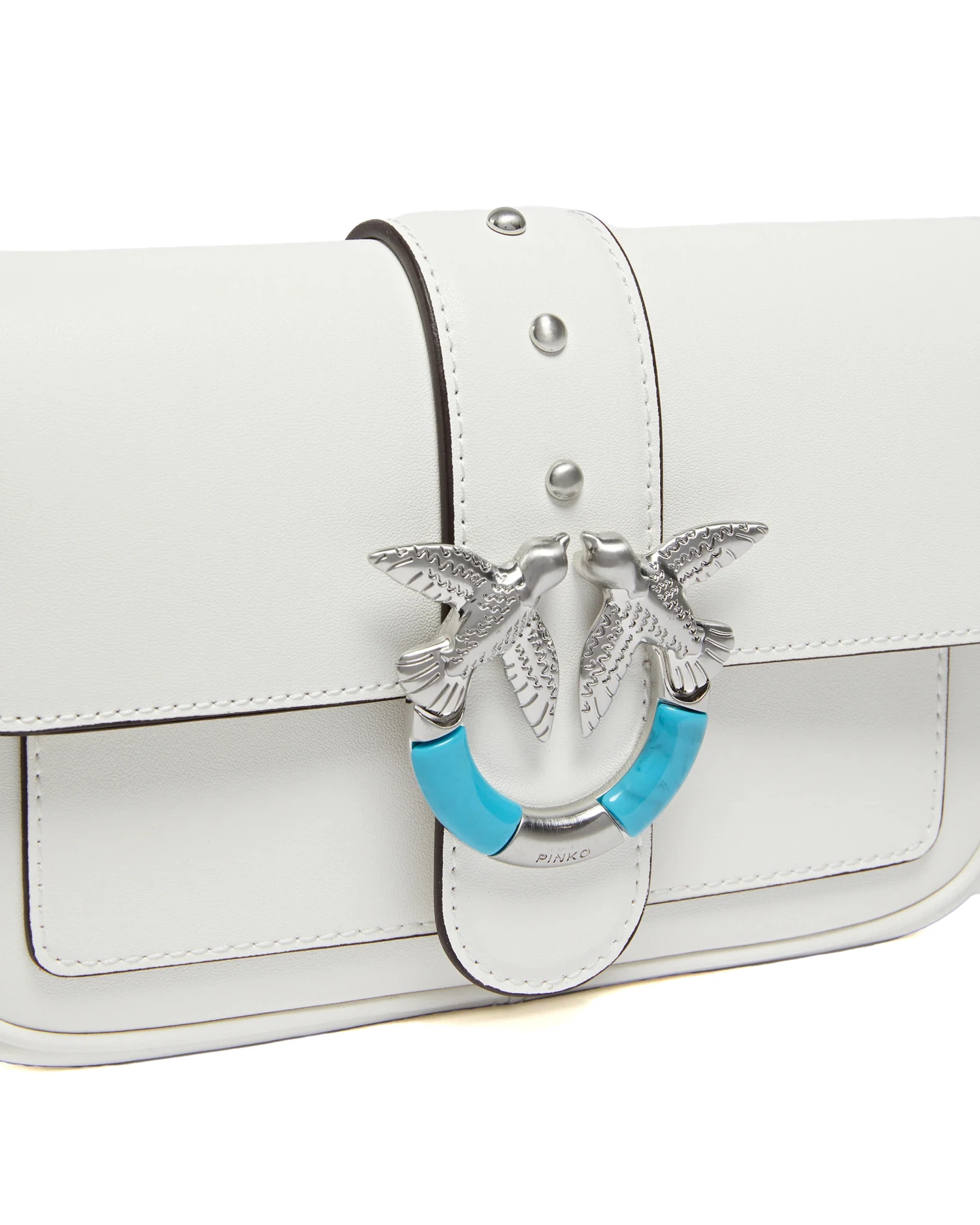 Small Leather Crossbody Bag with Turquoise-Accent Bird Buckle Gallery