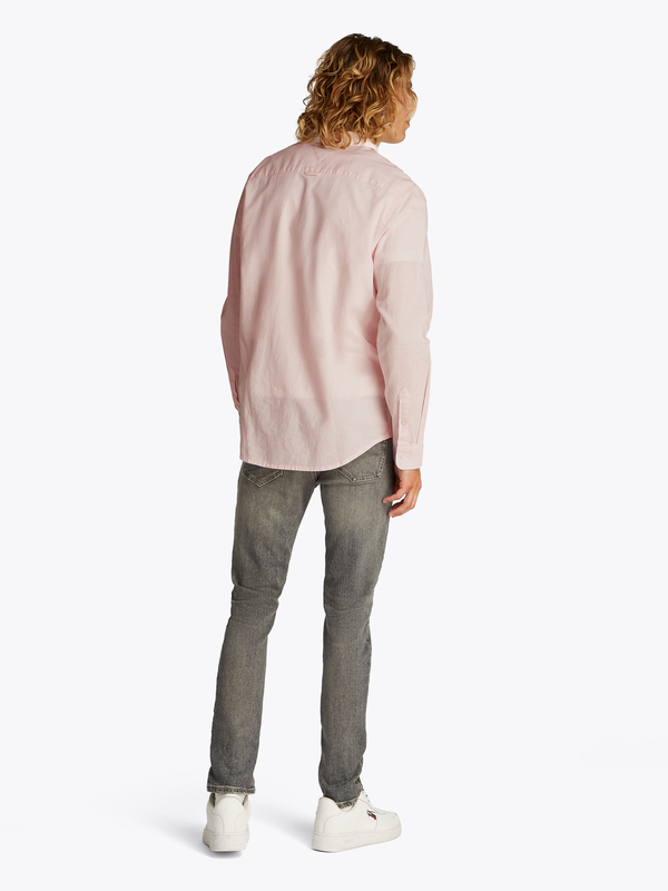 Regular Fit Linen Blend Long Sleeve Shirt  3 Image