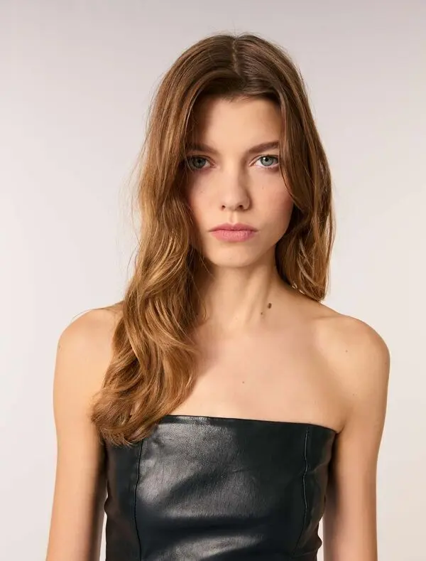 Bustier Stretch Leather Midi Dress 2 Image