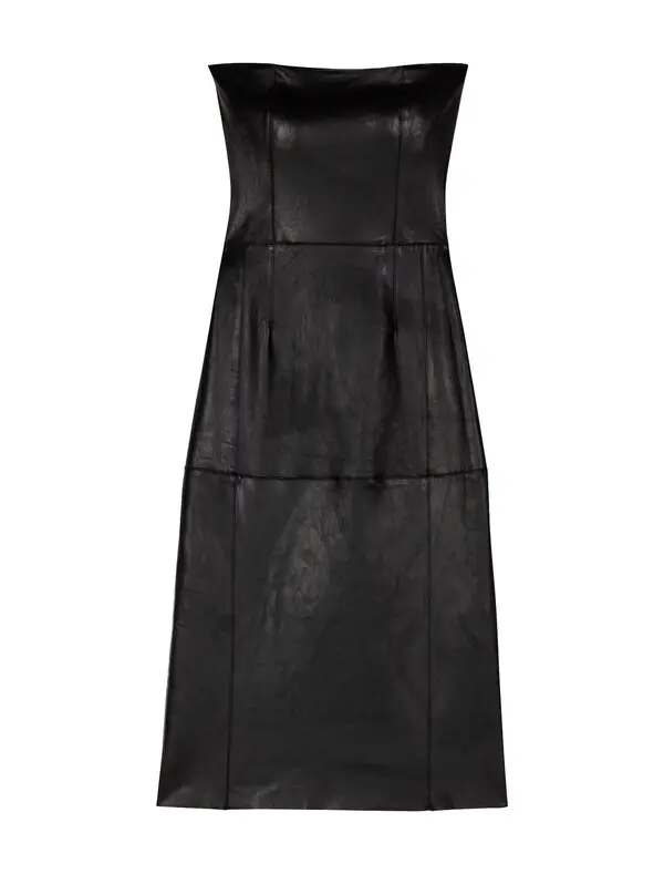 Bustier Stretch Leather Midi Dress 5 Image