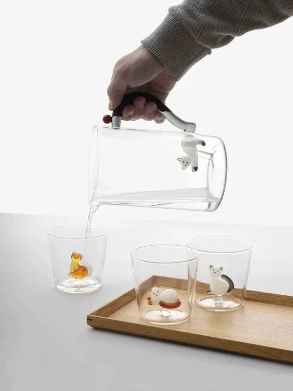 TABBY CAT Jug Cat w/smoke tail&Berry 1 Image