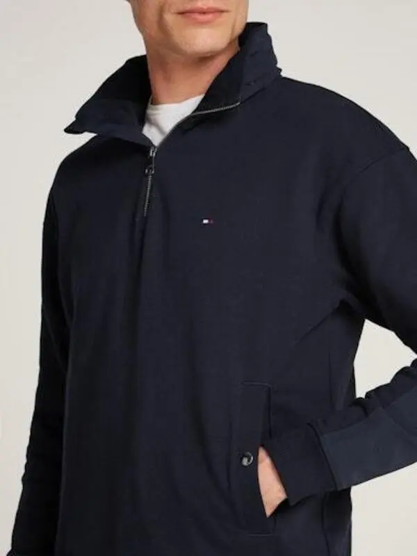 QUARTER ZIP ORGANIC COTTON SWEATSHIRT 2 Image