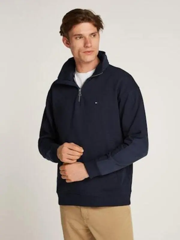 QUARTER ZIP ORGANIC COTTON SWEATSHIRT 3 Image