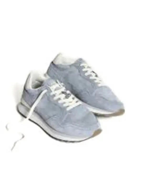Mancora Light Blue Suede Lace-Up Sneakers 2 Image