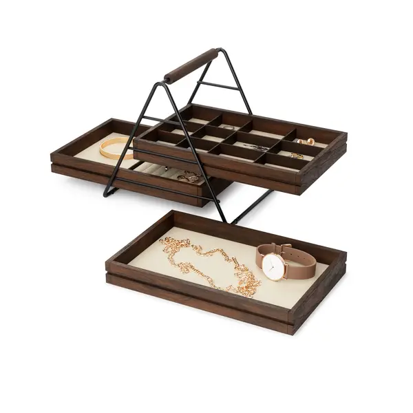 Terrace Jewelry Tray Black/Walnut 1 Image