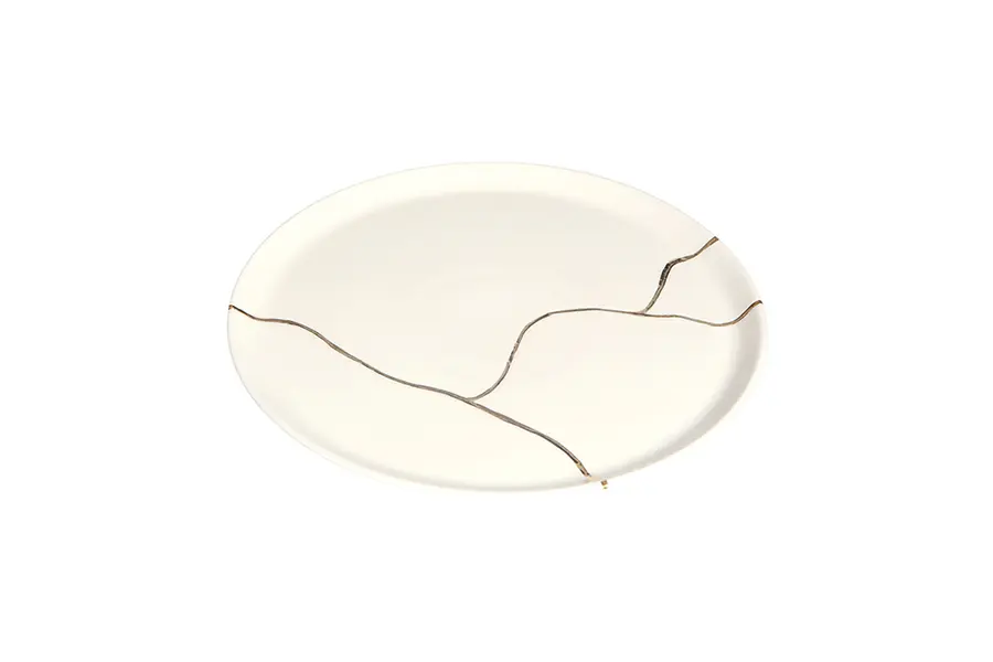 Spirits Gold Banded Flat Plate 24cm 2 Image