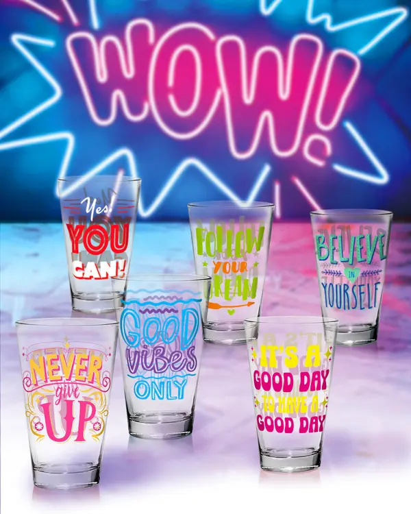 Set of 6 - NEVER GIVE UP NADIA LD TUMBL. 310ML 1 Image