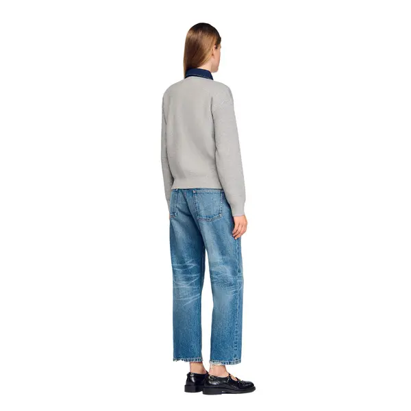 Jumper with denim collar 2 Image