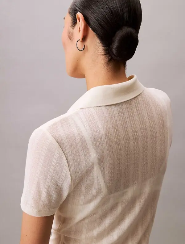 Pointelle Polo Top 3 Image