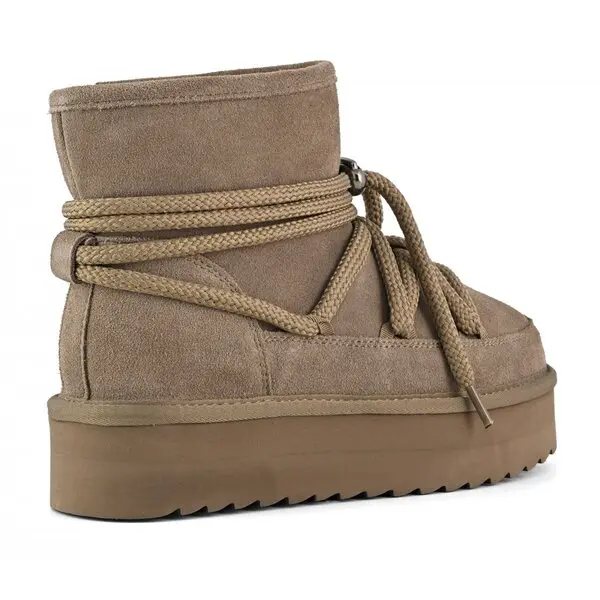 Platform Lace-Up Suede Boots 1 Image