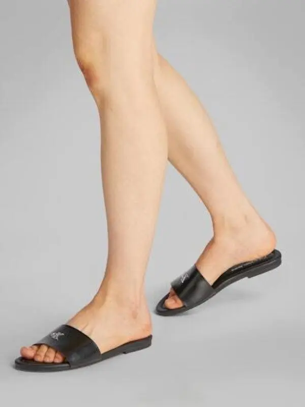 Flat Leather Slides 8 Image