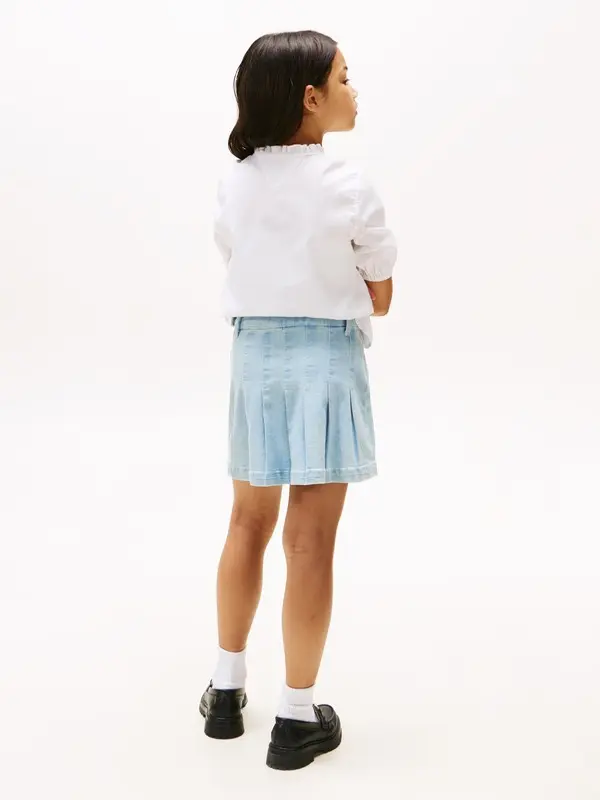 Denim Pleated Skirt 2 Image