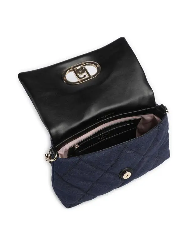 Quilted Shoulder Bag with Chain Strap and Metallic Logo Clasp 2 Image