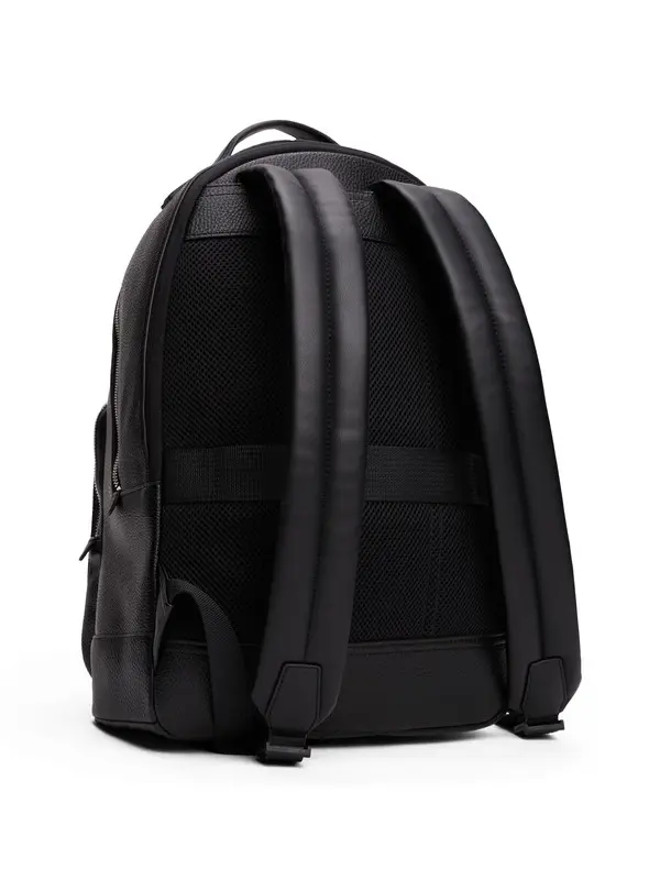 Metal Logo Pebble Leather Backpack 2 Image