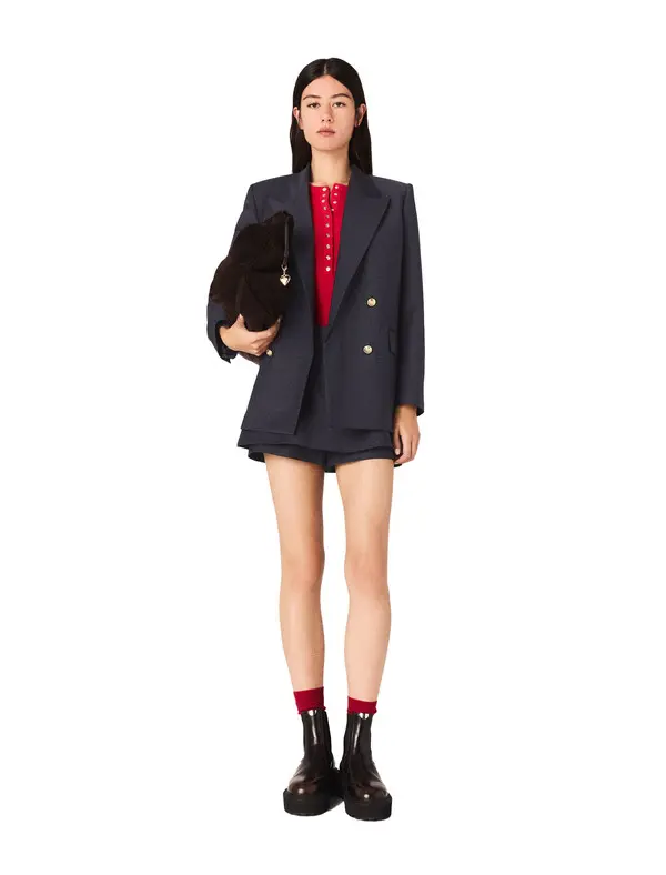 double-breasted gold-button blazer 2 Image