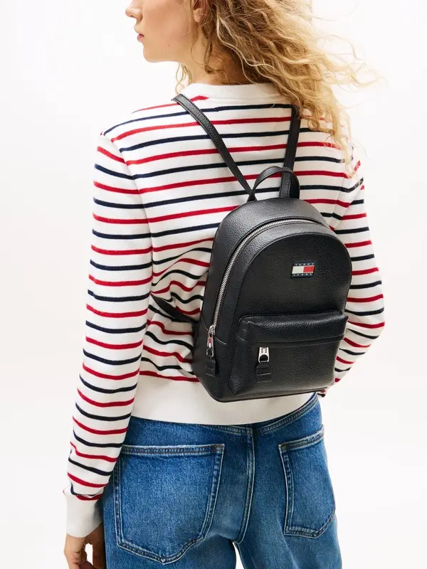 Rubberised Backpack with Pebble Grain Finish 4 Image