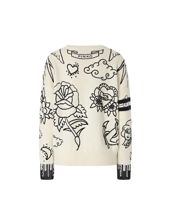 Patterned crew-neck sweater 1 Image