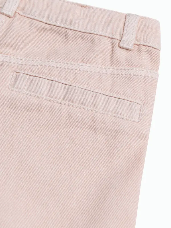 twill shorts with flower prints on pockets 1 Image