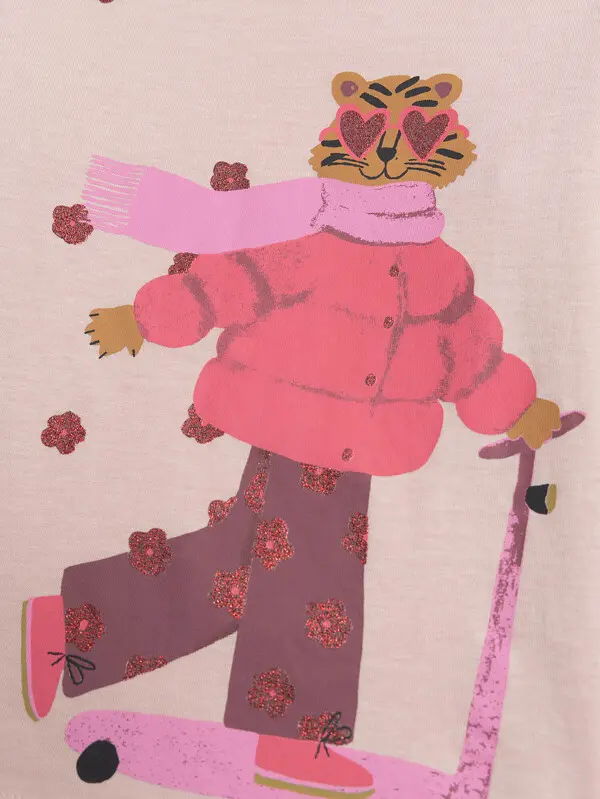 Long-sleeved T-shirt with a tiger design 2 Image