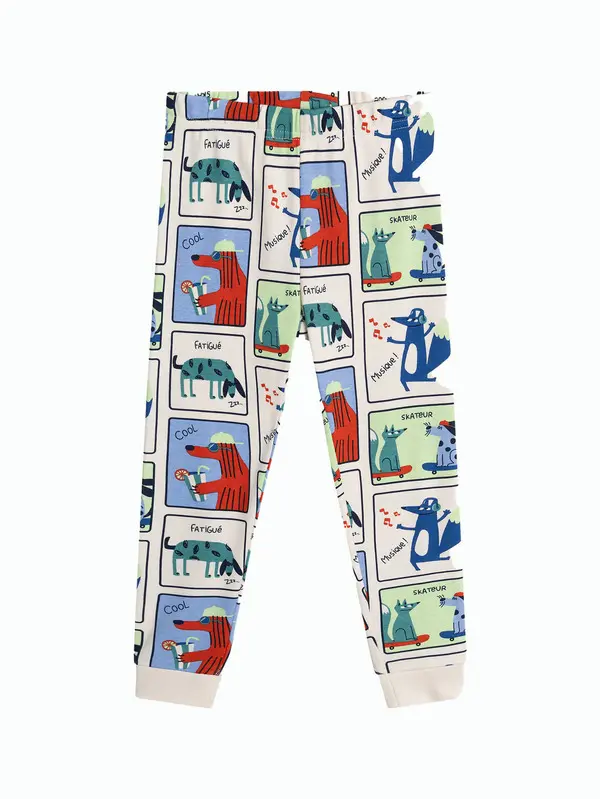 Comic-Strip Print Long-Sleeved Pajama Set 3 Image