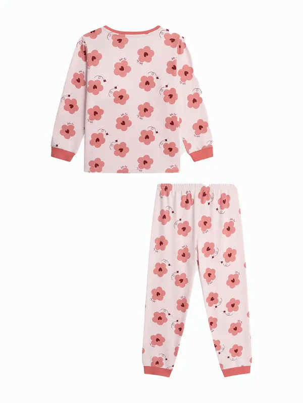 Floral Print Long-Sleeved Pajama Set 1 Image