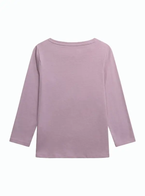 Unicorn Graphic Long-Sleeved Pajama Set with Tie-Dye Pants 4 Image