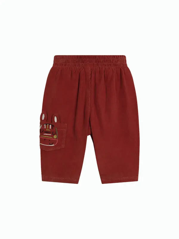 Corduroy Shorts with Elastic Waist and Pockets 2 Image
