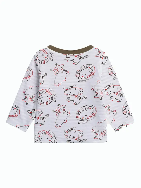 All-Over Print Long-Sleeved T-Shirt with Animal Motif 1 Image