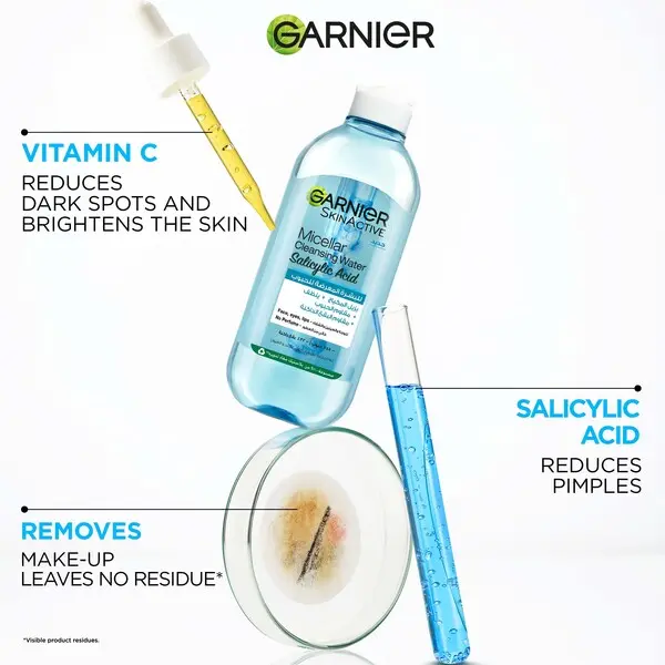 Garnier Fast Clear Micellar Water with Salicylic Acid for Acne Prone Skin 400ml 1 Image