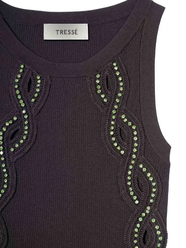 Long knit dress with rhinestones 1 Image