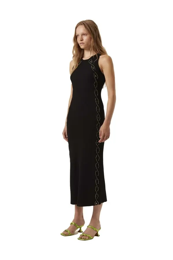 Long knit dress with rhinestones 3 Image