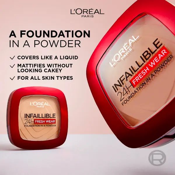 L’Oréal Paris Makeup Infallible Fresh Wear Foundation in a Powder, Up to 24H Wear 4 Image
