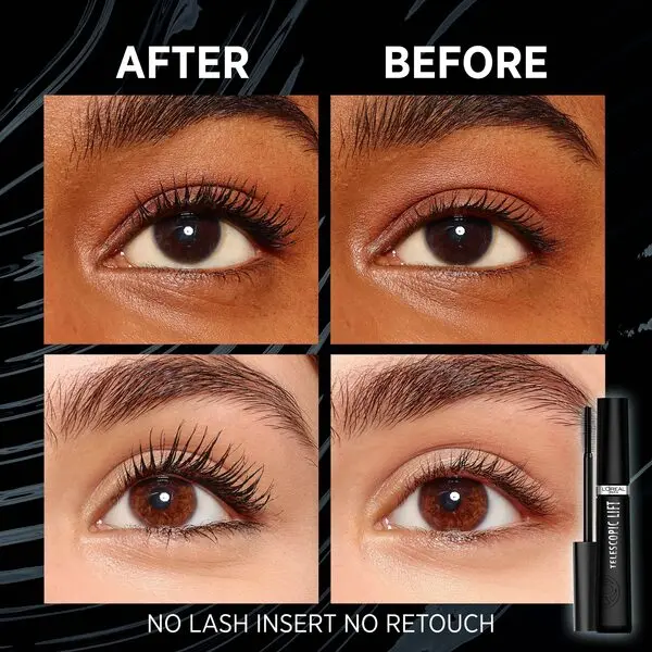L’Oréal Paris Telescopic Lift Washable Mascara, Lengthening and Volumizing, Lash Lift with Up to 36HR Wear 3 Image